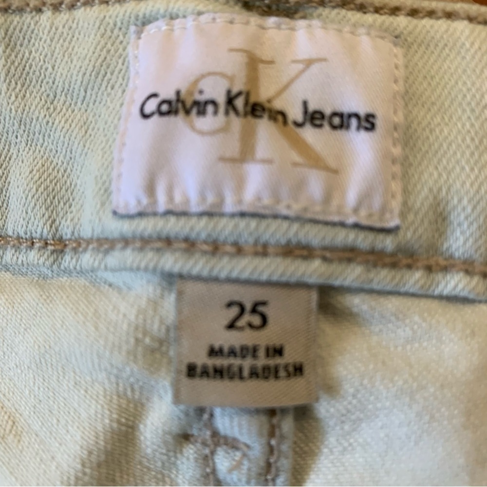 CALVIN KLEIN light blue denim skinny straight leg designer jeans - Picture 9 of 9